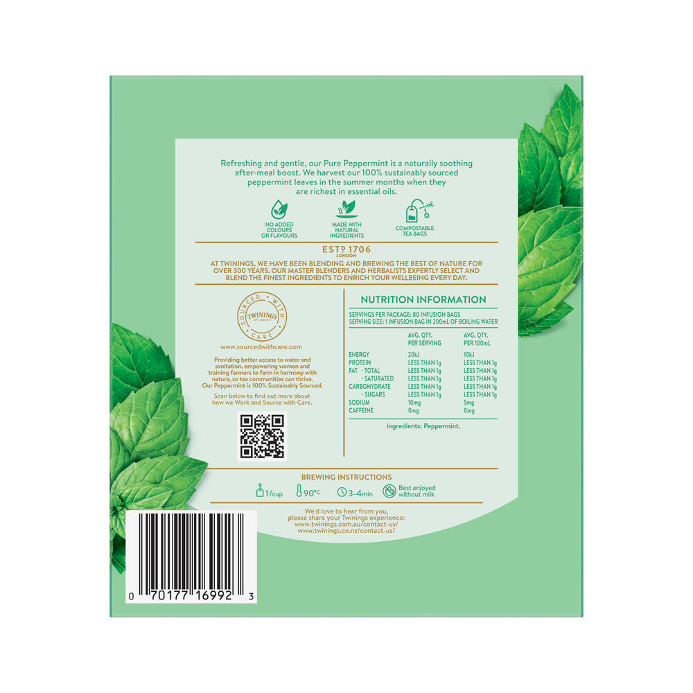 Twinings Pure Peppermint Infusions Tea Bags - 160g