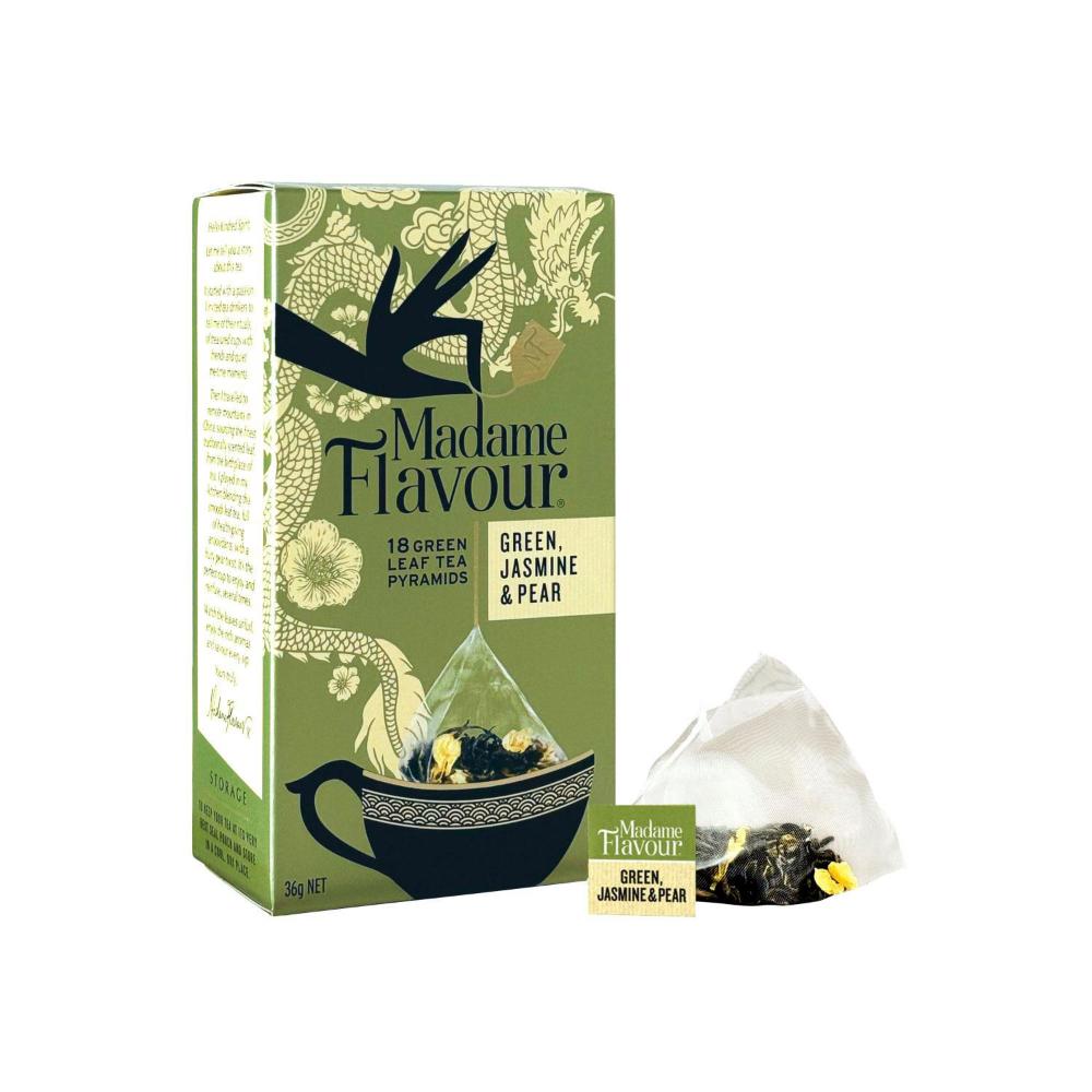 Madame Flavour Green Jasmine & Pear Tea Bags18 Pack - 36g