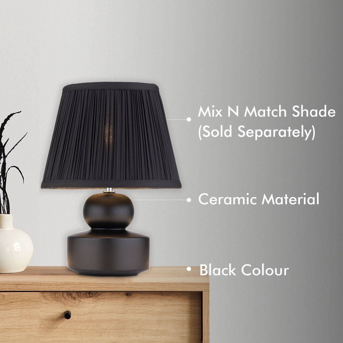 Verve Design Kiki Ceramic Lamp Base - 150mm