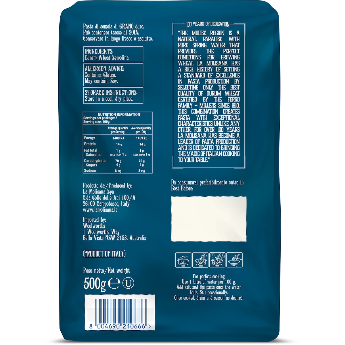 La Molisana Pastificio Extra Di Lusso Farfalle Rigate 500g