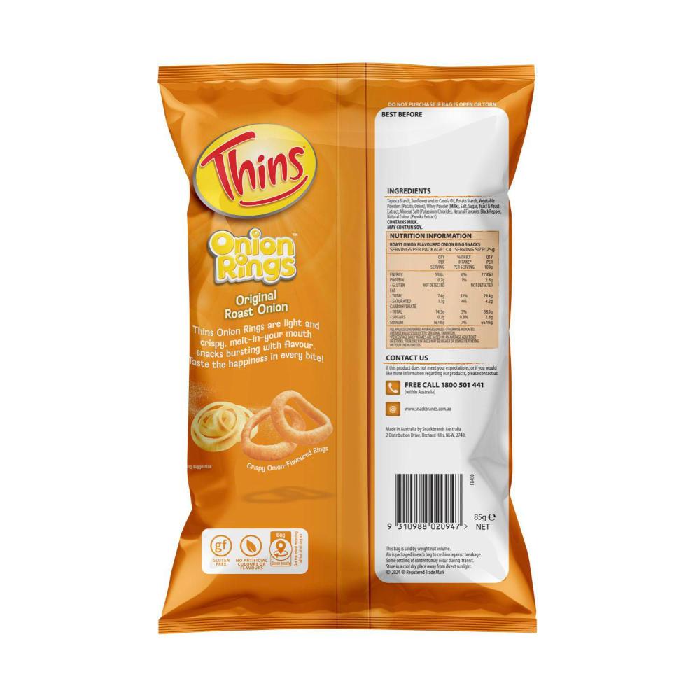 Thins Onion Rings Original Salted - 85g