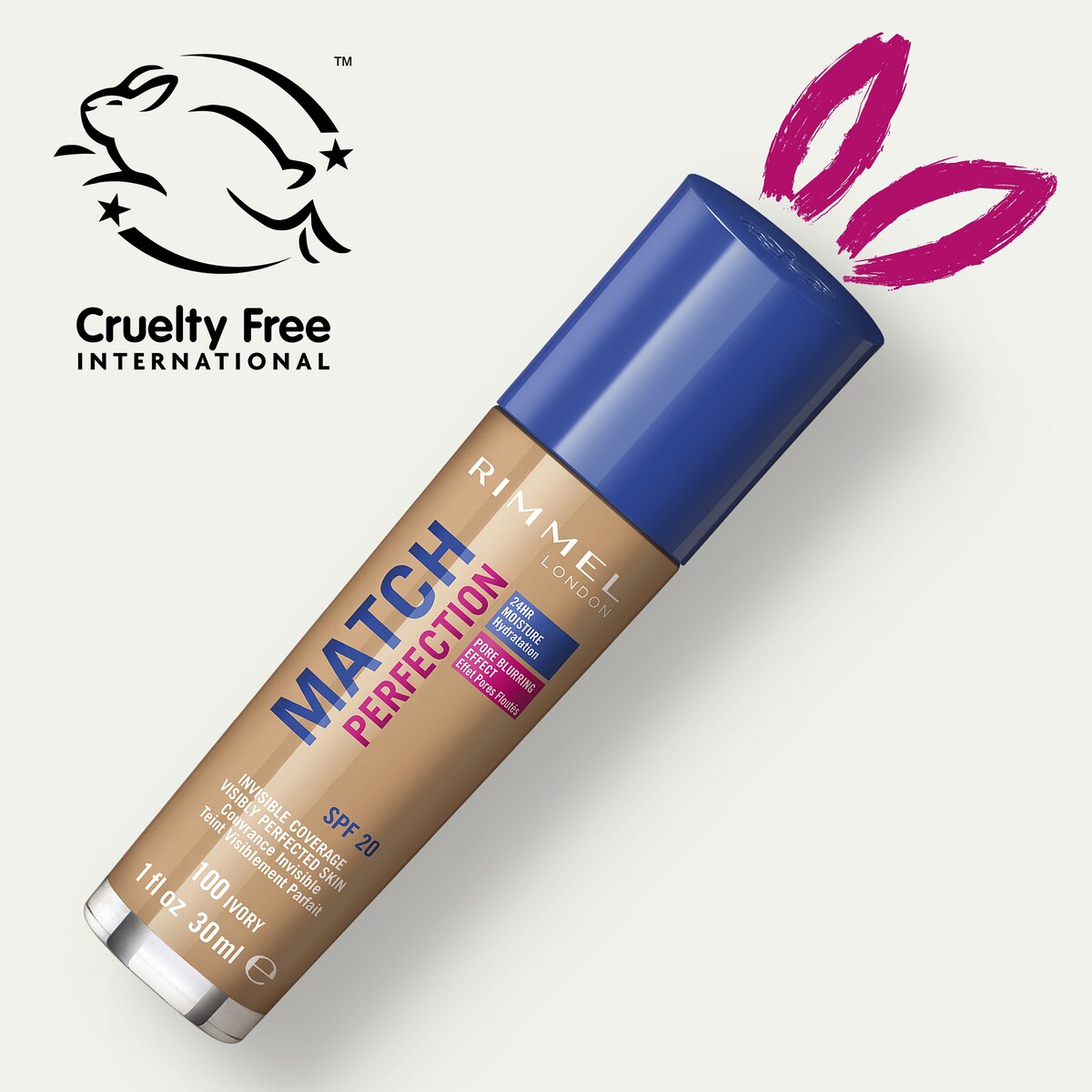 Rimmel London Match Perfection Foundation 100 Ivory 30ml