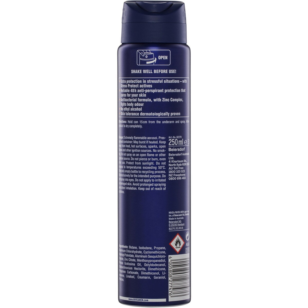 Nivea Men Stress Protect Aerosol Antiperspirant Deodorant 250ml
