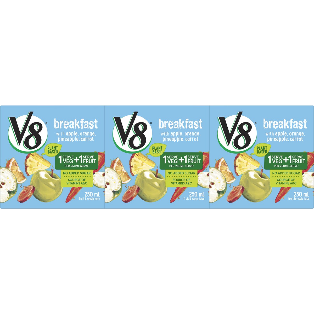 V8 Breakfast Juice Multipack 3 x 250ml