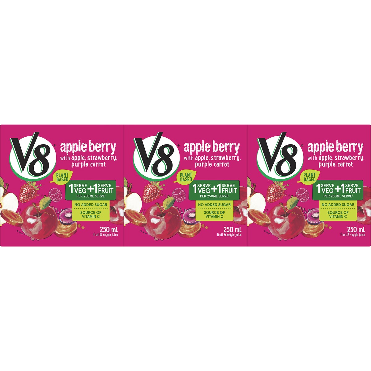 V8 Apple Berry Juice Multipack 3 x 250ml
