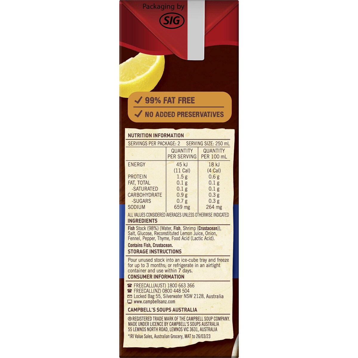 Campbells Real Stock Fish Liquid Stock 500mL