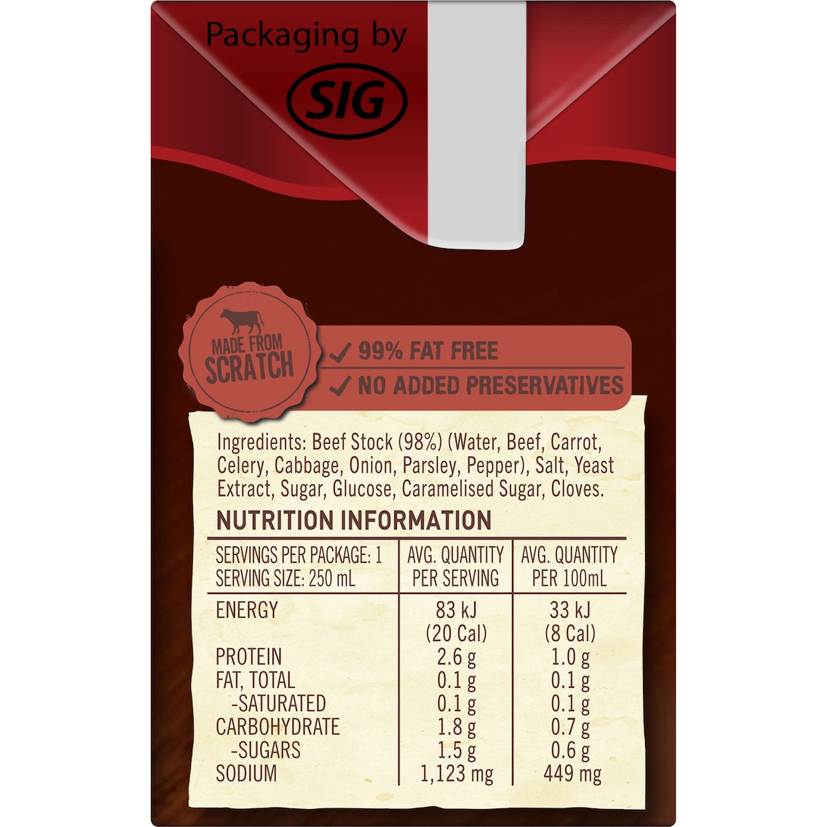 Campbells Real Stock Beef 250ml