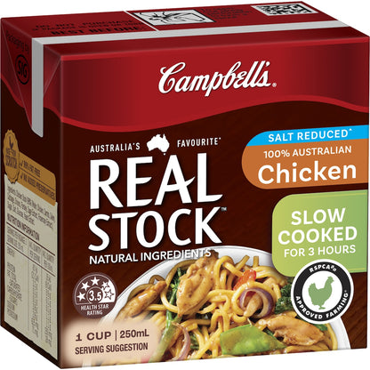Campbells Real Stock Salt Reduced Chicken 250mL
