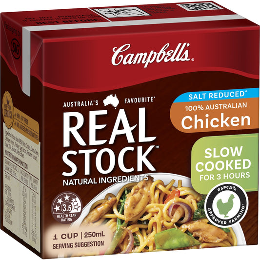 Campbells Real Stock Salt Reduced Chicken 250mL