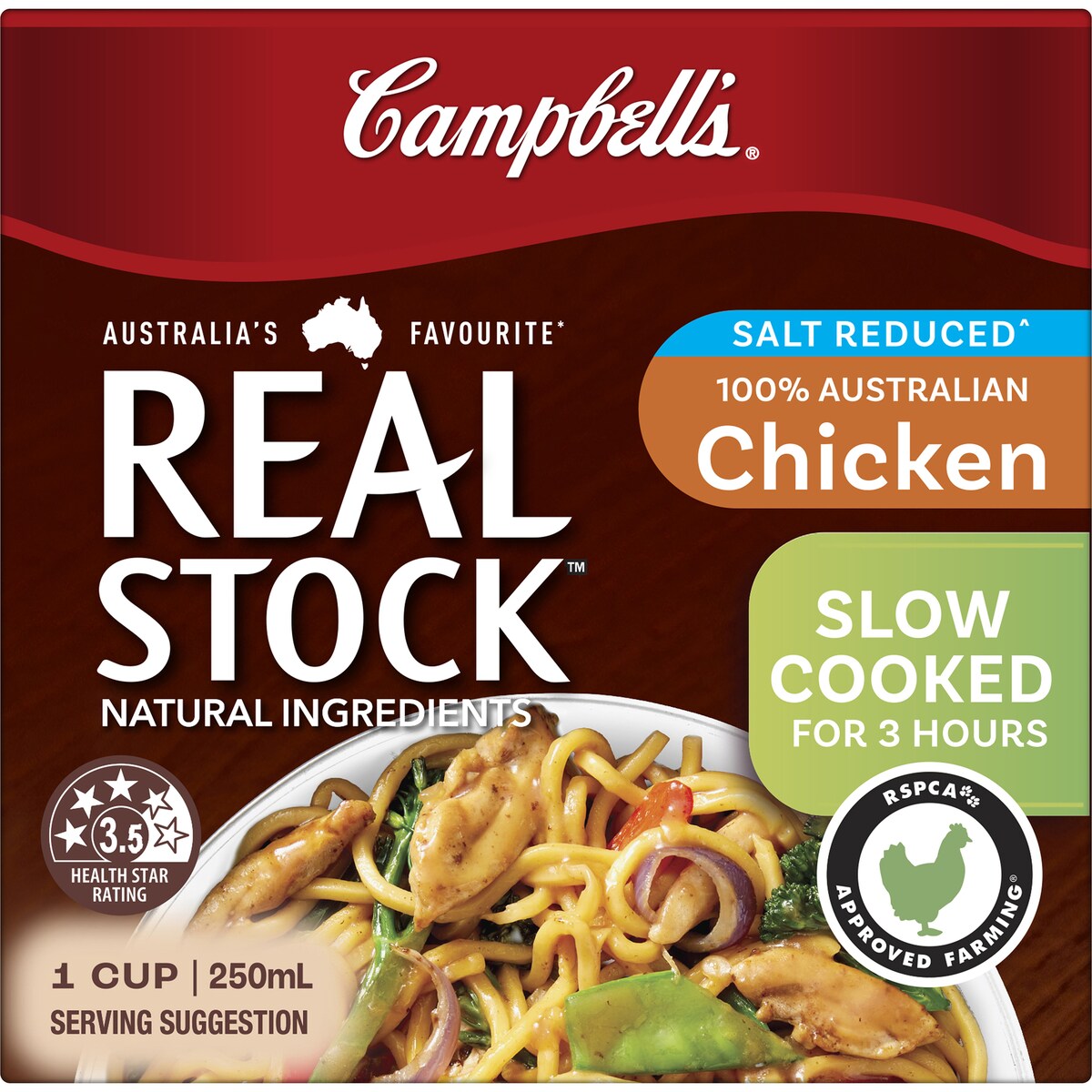 Campbells Real Stock Salt Reduced Chicken 250mL