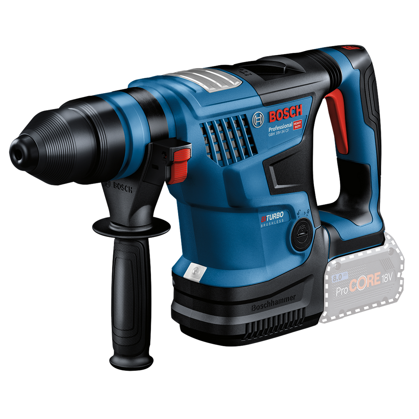 Bosch Biturbo Rotary Hammer - 18V - 5.8J - Skin Only - 430 x 250 x 93mm