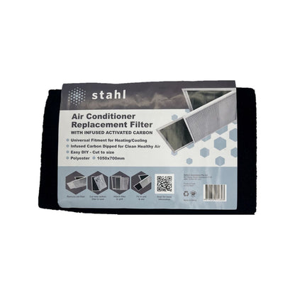 Stahl Carbon Infused Ducted Air Conditioner Filter Mat - 1050 x 700mm - Black
