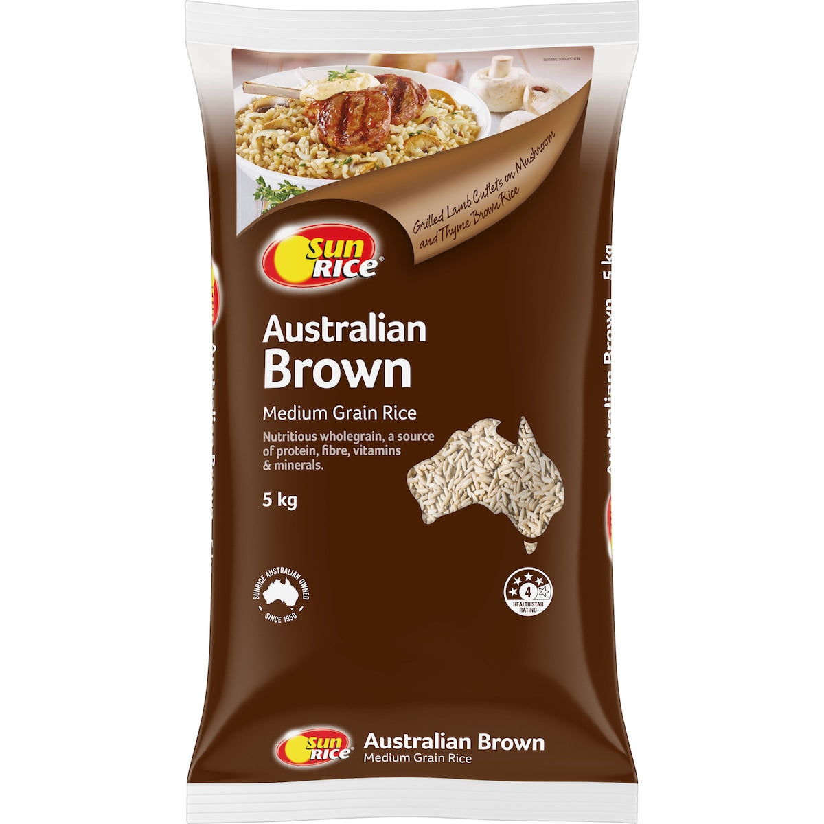 Sunrice Medium Grain Brown Rice 5kg