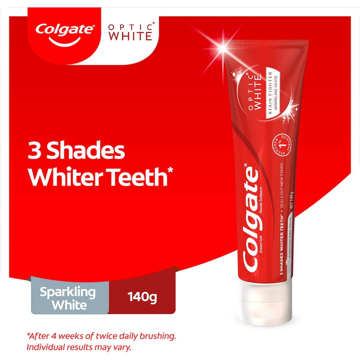 Colgate Teeth Whitening Toothpaste Optic White Stain Fighter 140g