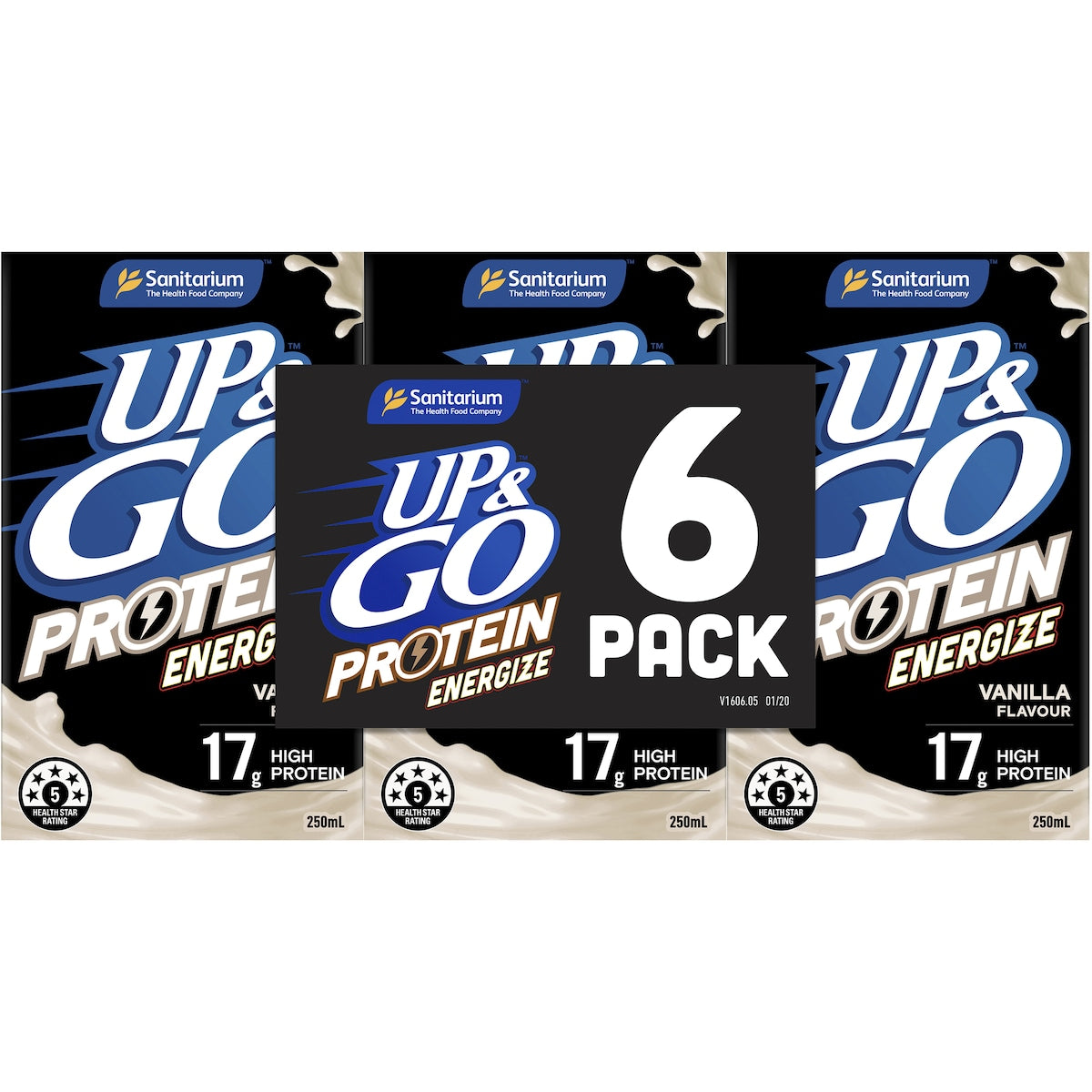 Sanitarium Up&Go Protein Energize Vanilla 250ml x6 Pack