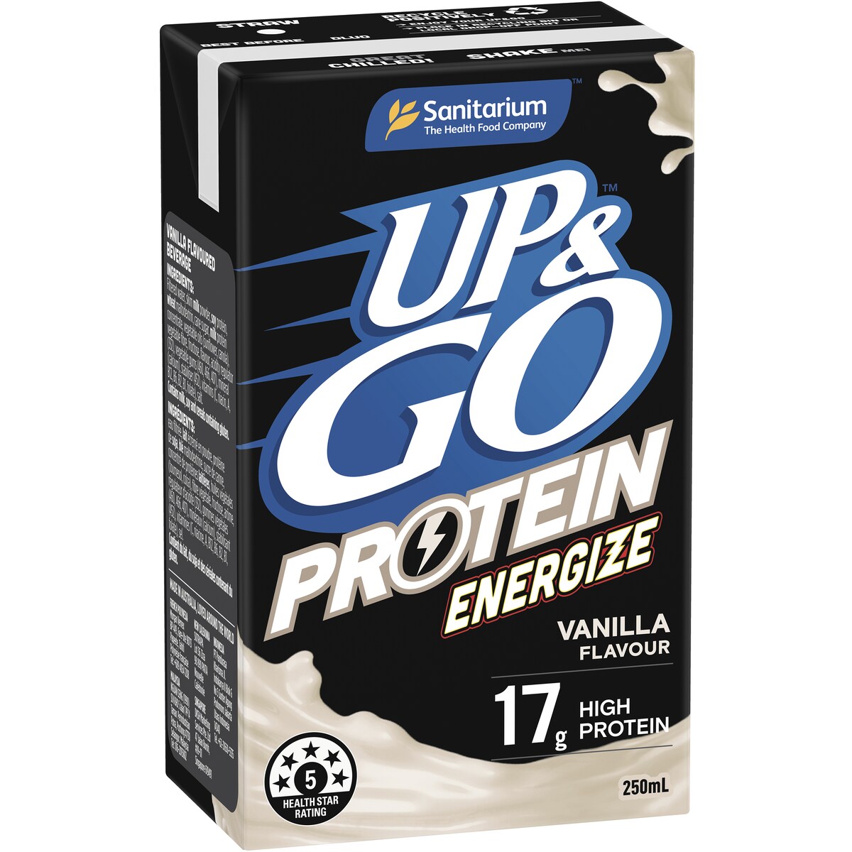 Sanitarium Up&Go Protein Energize Vanilla 250ml x6 Pack
