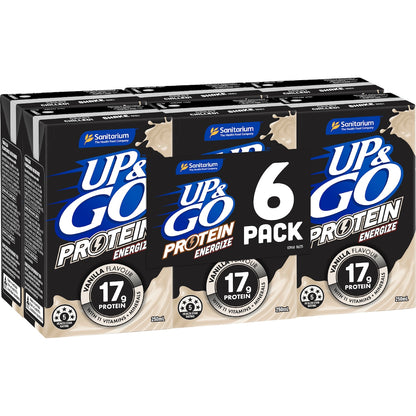 Up&go Protein Energize Liquid Breakfast Vanilla 250ml X 6 Pack