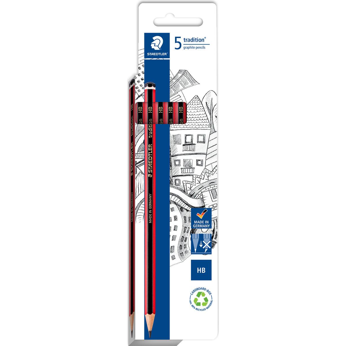 Staedtler Tradition Graphite Pencils Hb 5 Pack