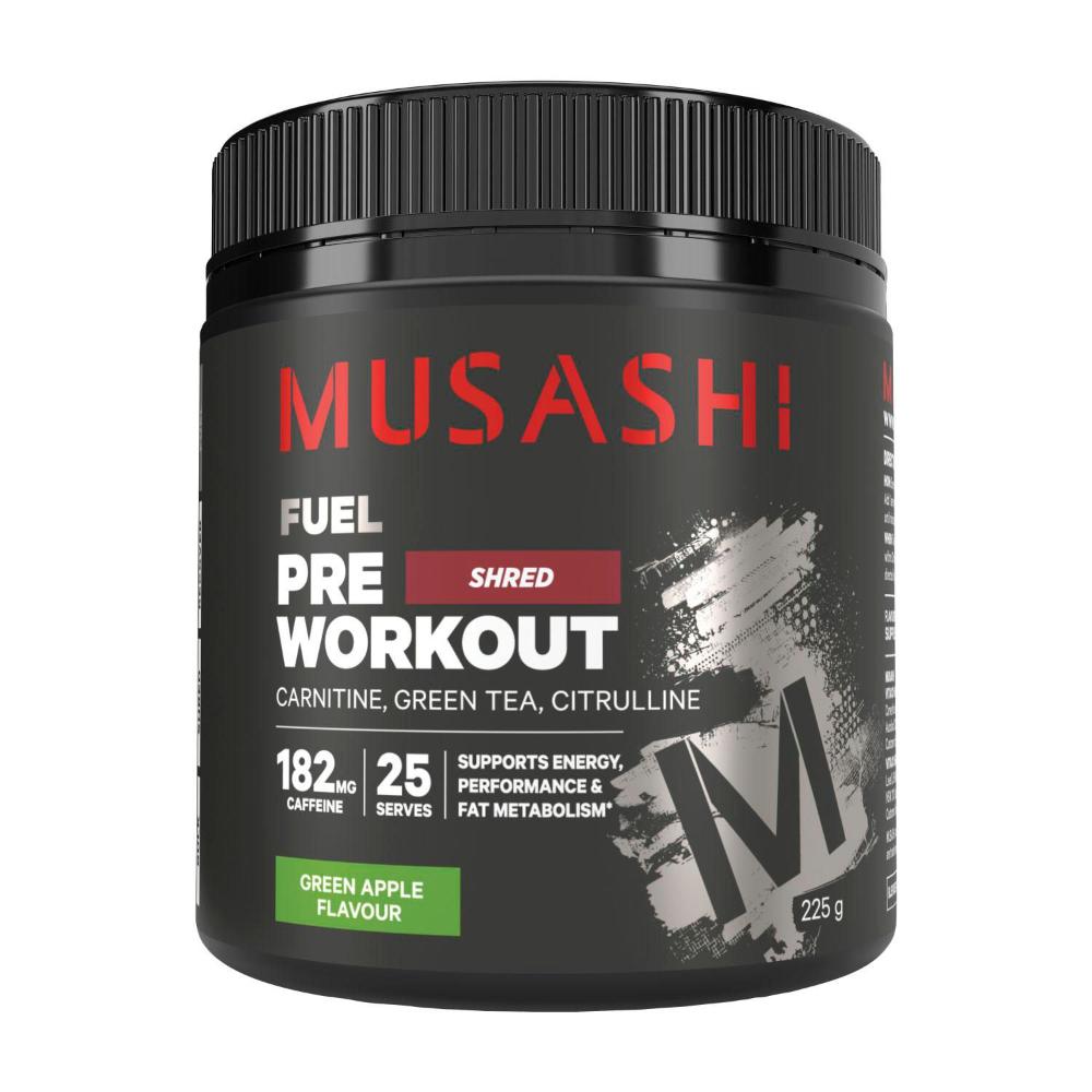 Musashi Pre Workout Shred Green Apple - 255g