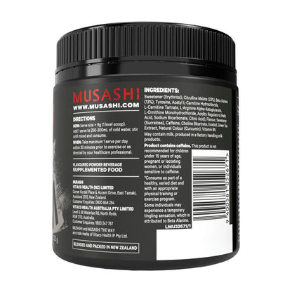 Musashi Pre Workout Shred Green Apple - 255g