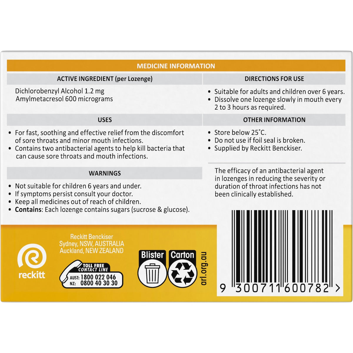 Strepsils Soothing Sore Throat Lozenges Honey & Lemon 48 Pack