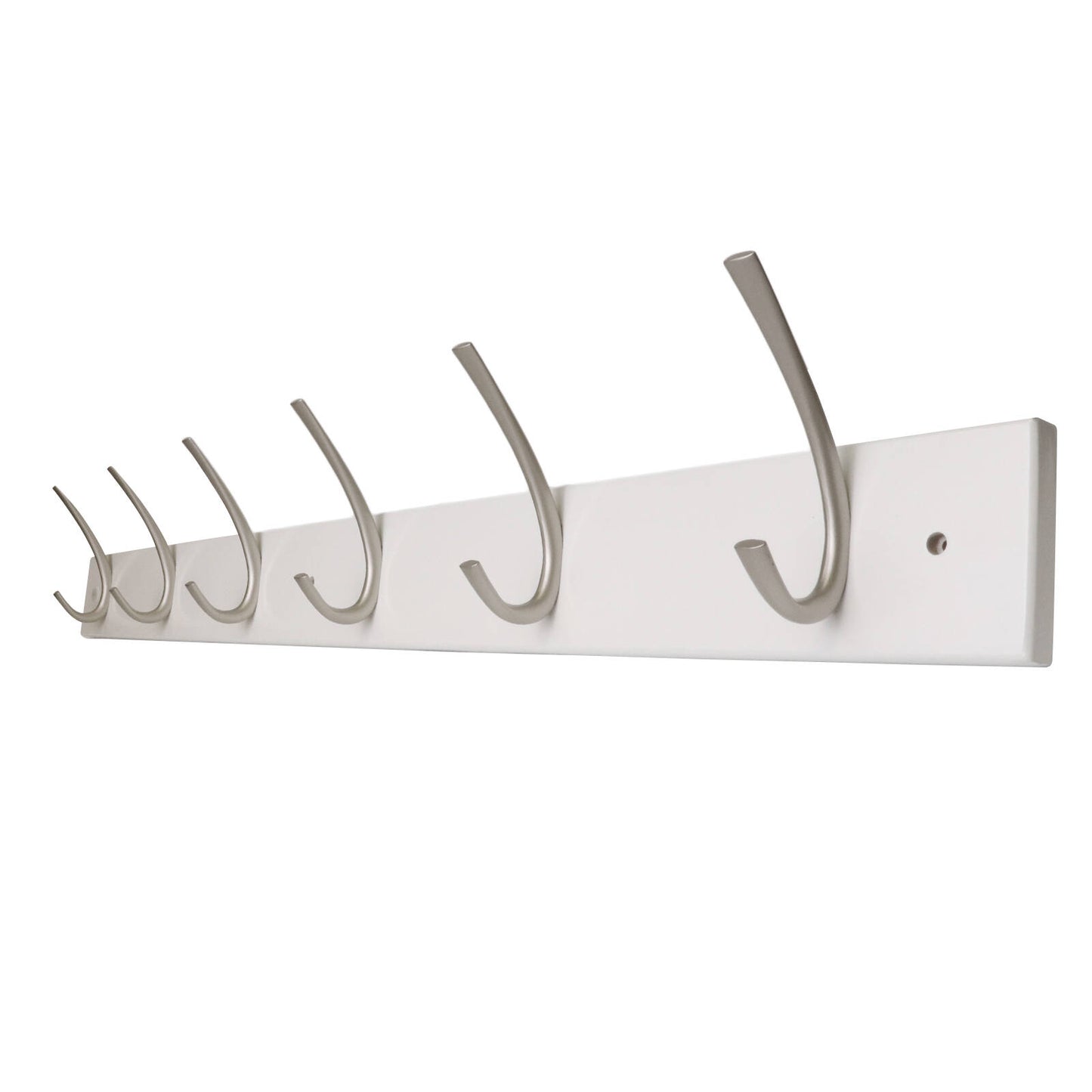 Adoored Double Satin Chrome Hook Rack - 6 Hooks - MDF - Elegant Design ...