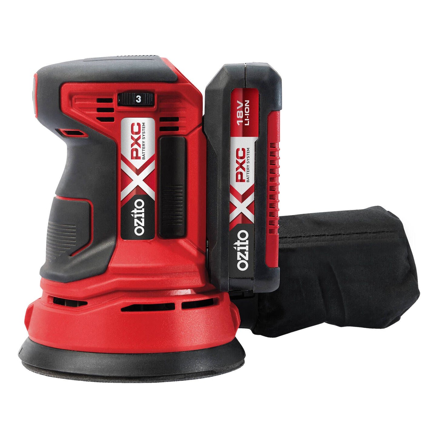 Ozito PXC 18V Random Orbital Sander Kit - 2.0Ah Battery
