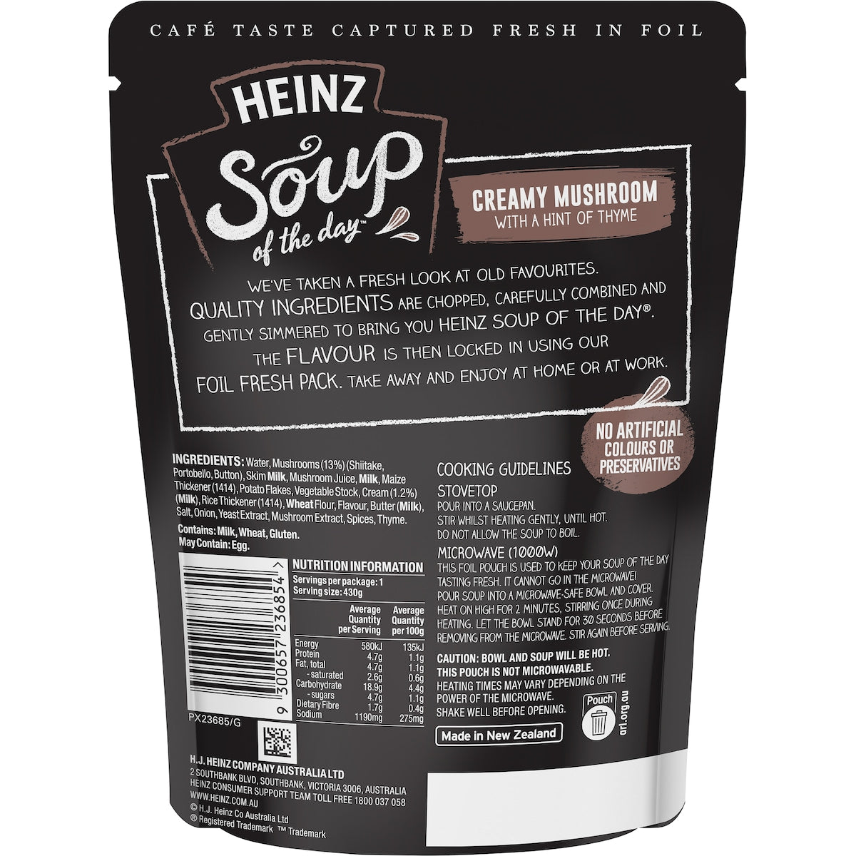 Heinz Soup Of The Day Creamy Mushroom With Thyme Pouch 430g