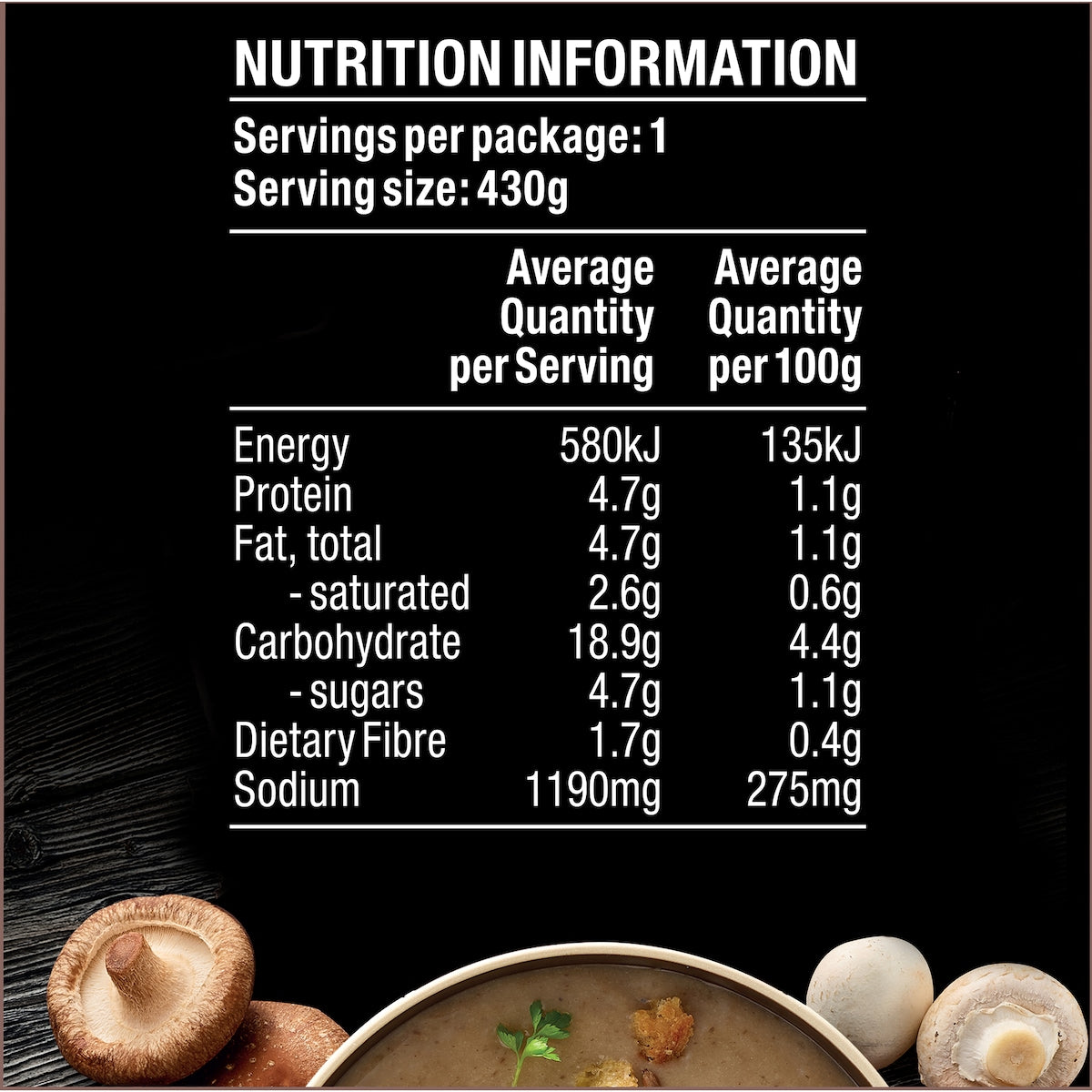 Heinz Soup Of The Day Creamy Mushroom With Thyme Pouch 430g