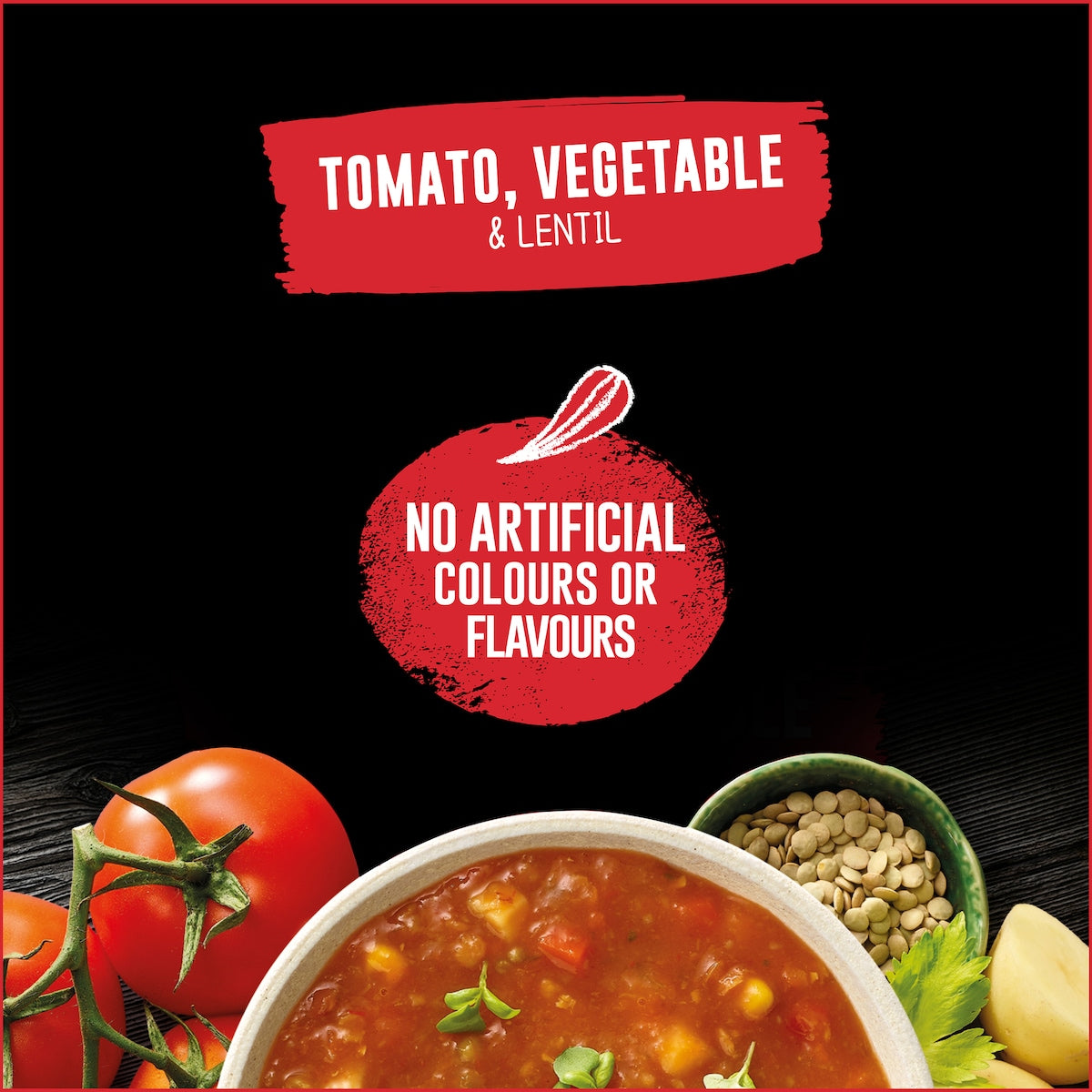 Heinz Soup Of The Day Tomato Vegetable & Lentil Pouch 430g