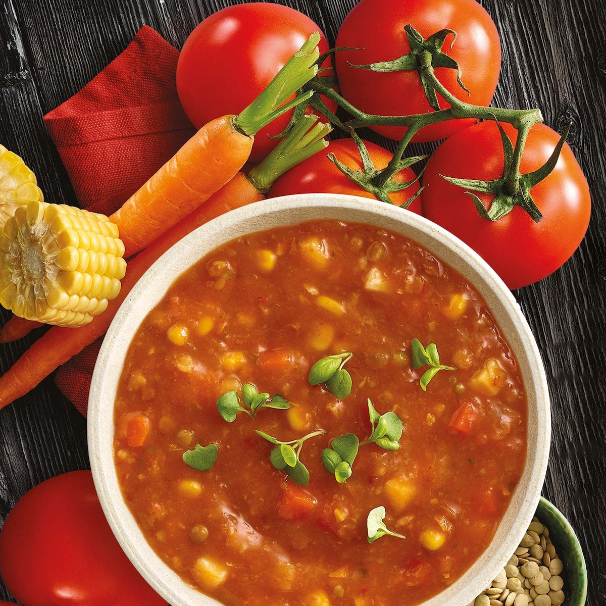 Heinz Soup Of The Day Tomato Vegetable & Lentil Pouch 430g