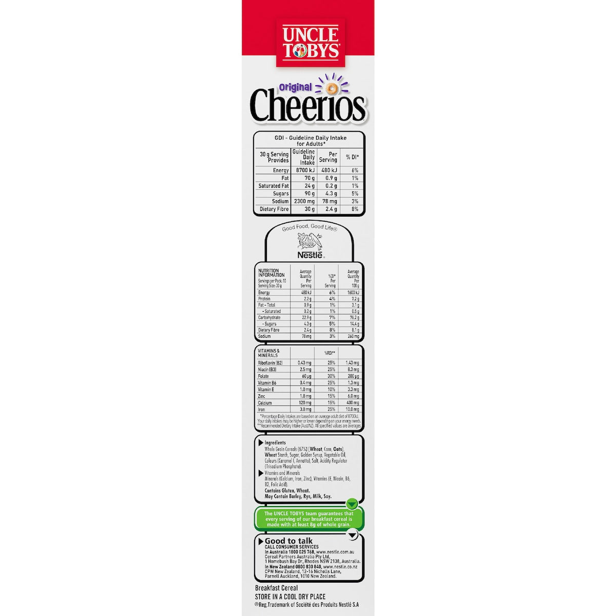 Uncle Tobys Original Cheerios 320g