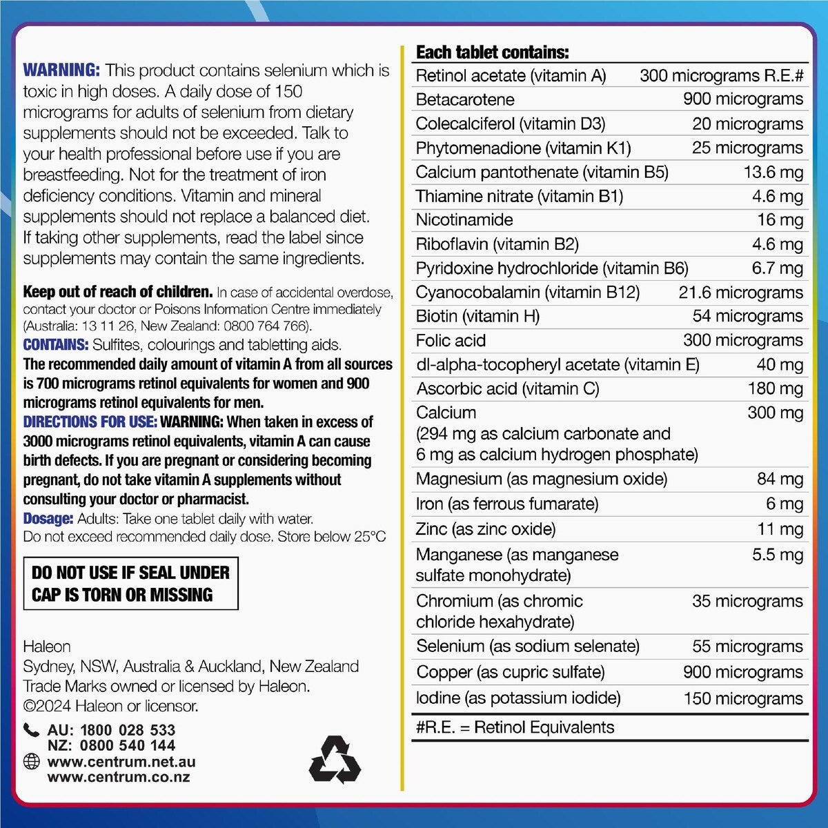 Centrum Men Daily Multivitamin Supplements 60 pack