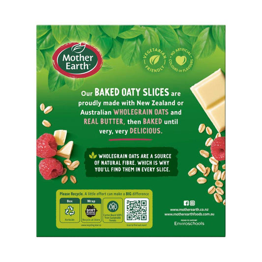 Mother Earth Raspberry & White Chocolate Baked Oaty Slice - 240g