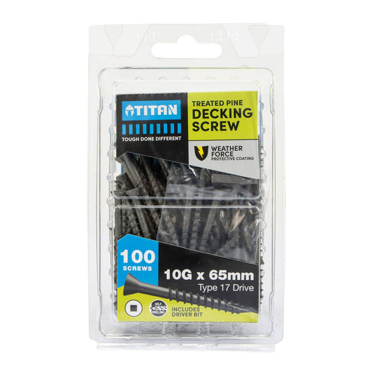 Titan Deck Treated Pine Screw - 10g x 65mm - 100 Pack