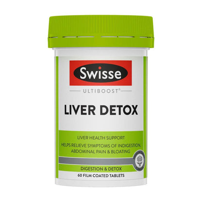 Swisse Ultiboost Liver Detox Helps Relieve Symptoms Of Indigestion & Bloating 60 Tablets - 60 pack