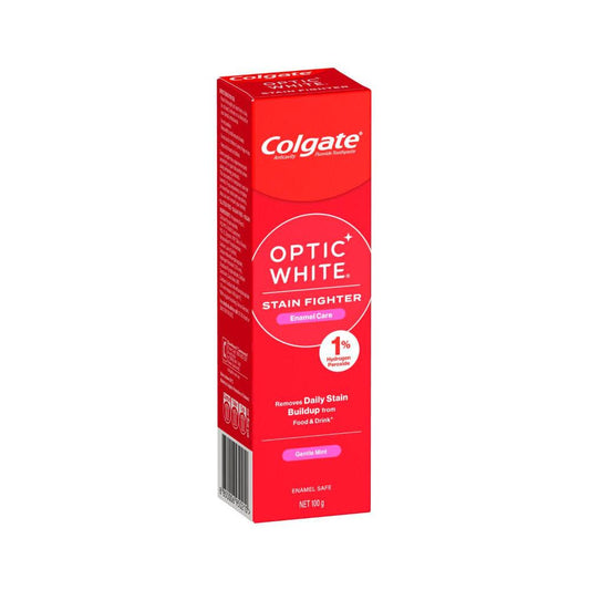 Colgate Optic White Stain Fighter Enamel Care Teeth Whitening Toothpaste 1% Hydrogen Peroxide - 100g