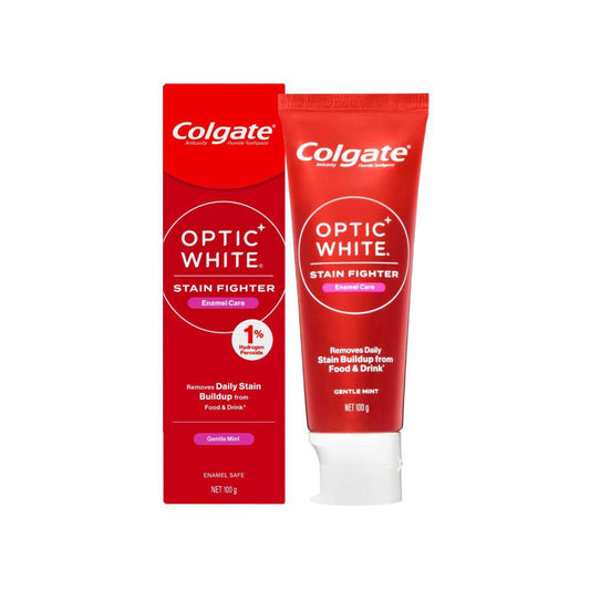 Colgate Optic White Stain Fighter Enamel Care Teeth Whitening Toothpaste 1% Hydrogen Peroxide - 100g