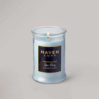 Haven Luxe Spa Day Scented Glass Candle - 1.12kg