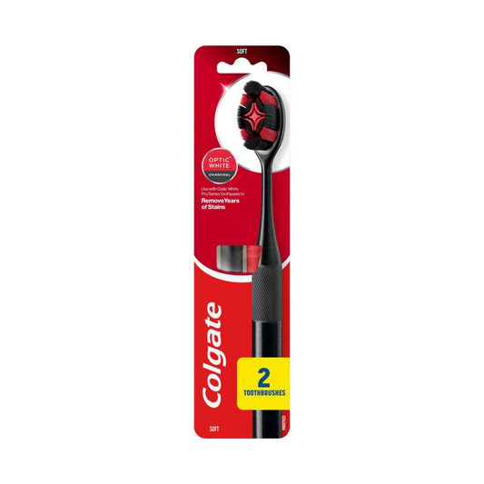 Colgate Optic White Pro Series Charcoal Spiral Bristles - 2 Pack