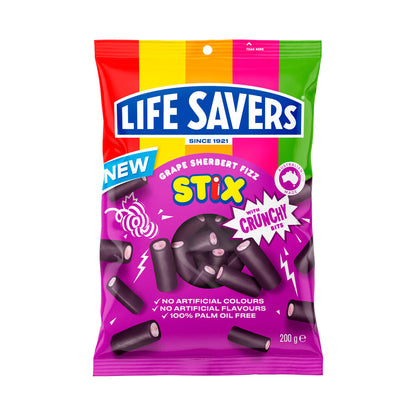 Life Savers Grape Sherbert Crunch Stix - 200g