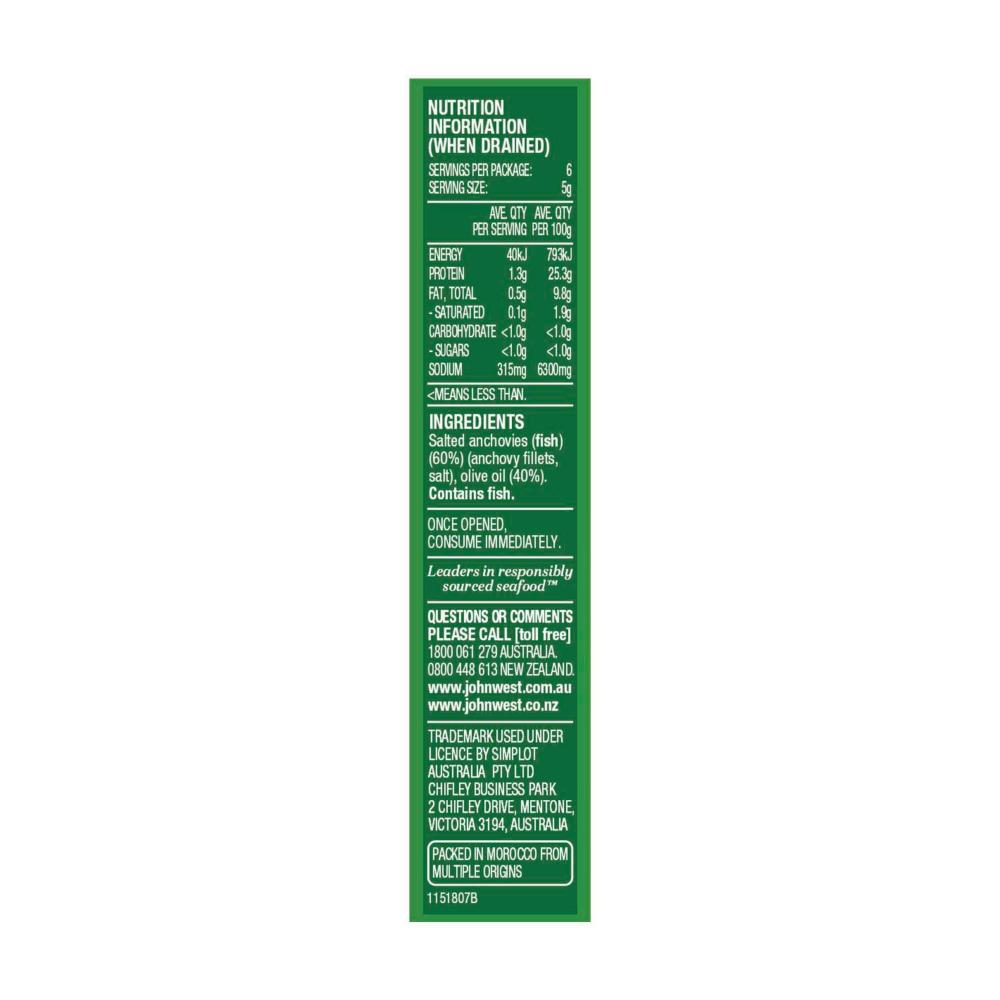 John West Anchovies Fillets in Olive Oil - 45g