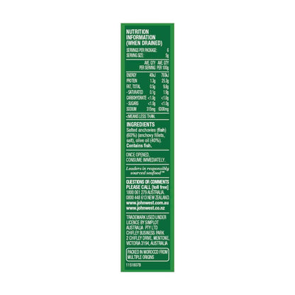 John West Anchovies Fillets in Olive Oil - 45g