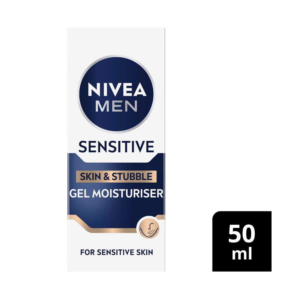 Nivea Men Sensitive Skin And Stubble Gel Moisturiser For Face - 50mL
