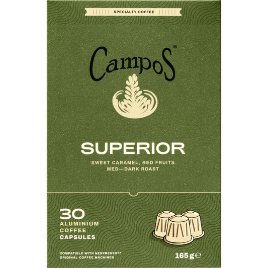 Campos Superior Medium Dark Roast Coffee Capsules 30 Pack