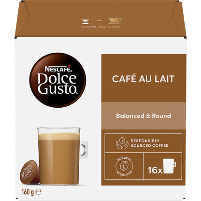 Nescafe Dolce Gusto Cafe Au Lait Coffee Pods 16 Pack