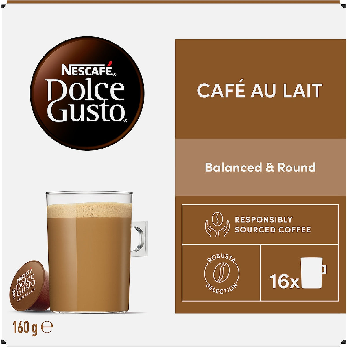 Nescafe Dolce Gusto Cafe Au Lait Coffee Pods 16 Pack