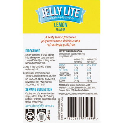 Aeroplane Jelly Lite Lemon Flavour Low Calorie Jelly Crystals 2x9g