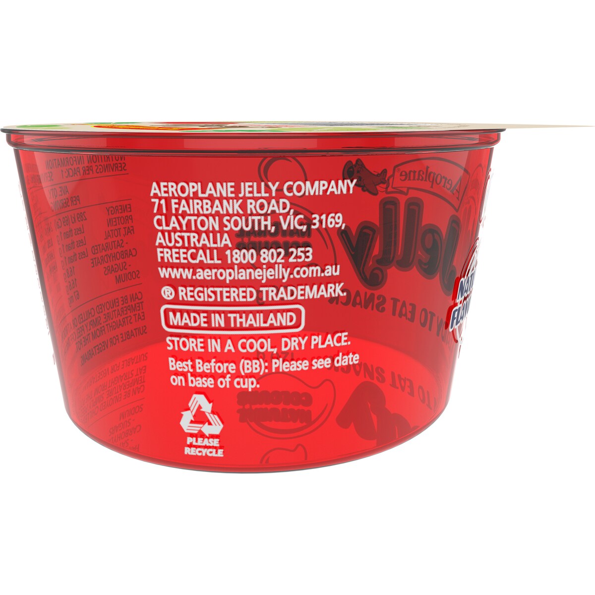 Aeroplane Ready To Eat Jelly Cup Snack Strawberry Flavour 120g