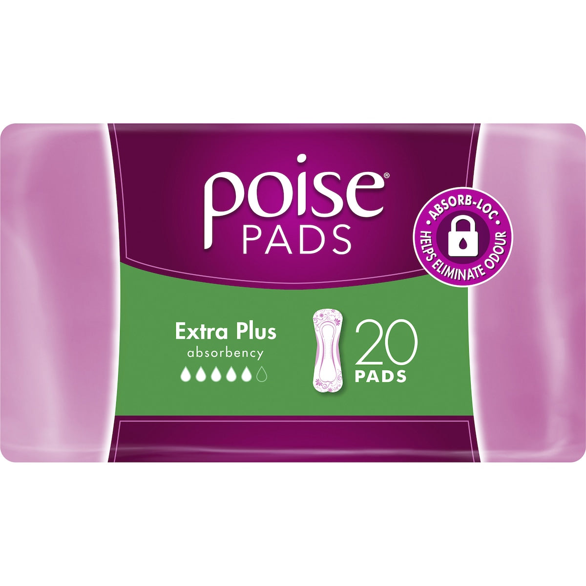 Poise Incontinence Pads Extra Plus 20 Pack